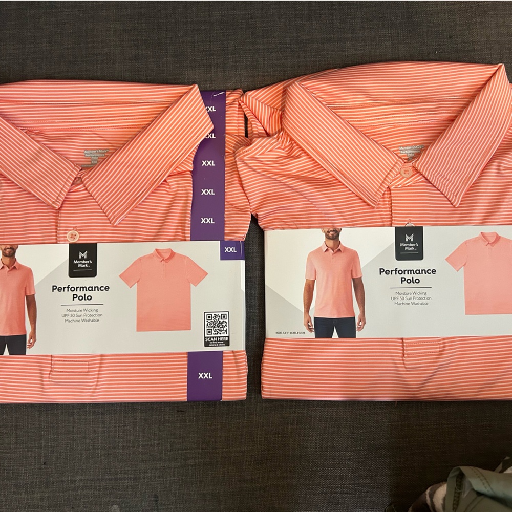 Performance Polo in Coral Stripes